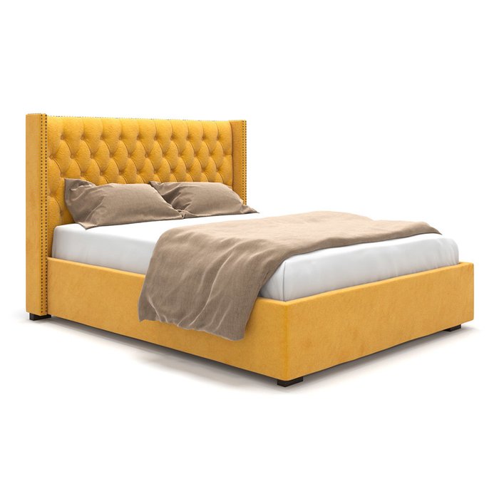 Кровать Stella с подъемным механизмом желтого цвета 180х200