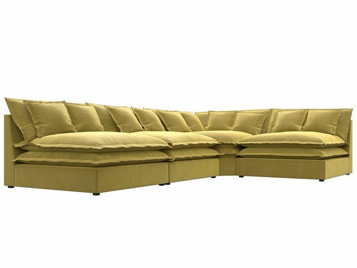 Угловой диван Лига 040 желтого цвета правый угол - лучшие Угловые диваны в INMYROOM