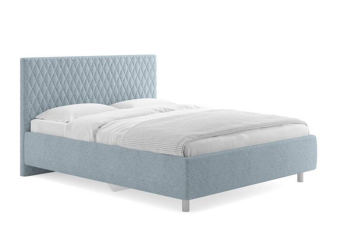 Кровать Stella 160х200 голубого цвета без подъемного механизма Кровать Stella 160х200 голубого цвета без подъемного механизма