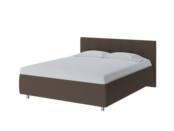 Кровать без основания Diamo 140х200 коричневого цвета (рогожка)