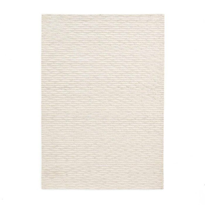 Ковер сплетенный вручную из шерсти Illmare 160x230 белого цвета