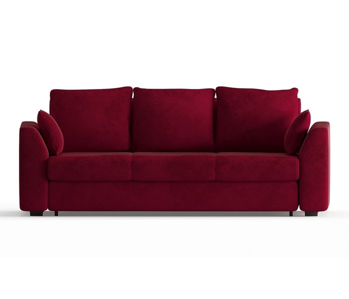 Диван-кровать Ла-Рошель в обивке из велюра бордового цвета - купить Прямые диваны по цене 36790.0