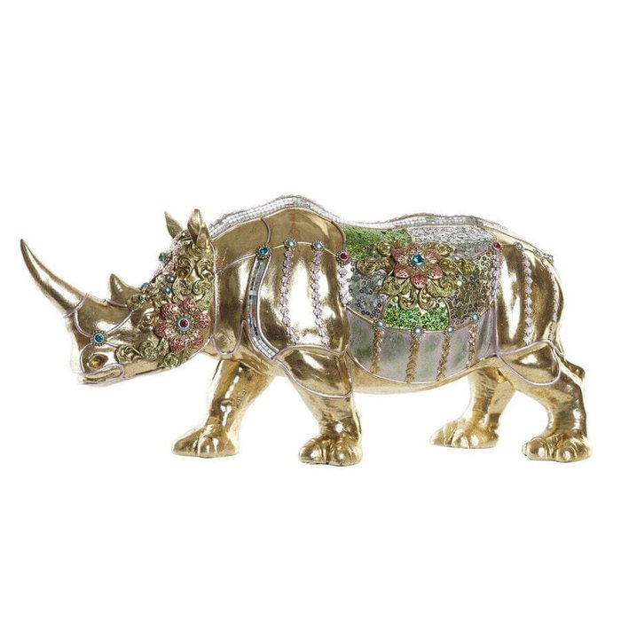 Декоративная фигура DKD Home Decor Позолоченный Смола Разноцветный Носорог (55 x 17,5 x 25 cm) Декоративная фигура DKD Home Decor Позолоченный Смола Разноцветный Носорог (55 x 17,5 x 25 cm)