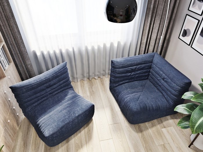Диван Маршмеллоу синего цвета - купить Бескаркасная мебель по цене 39992.0