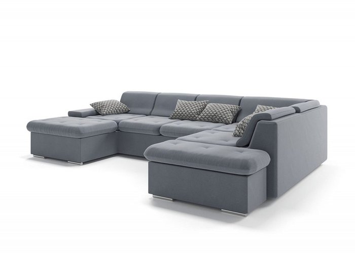 Угловой диван-кровать Денвер U серого цвета - купить Угловые диваны по цене 126100.0
