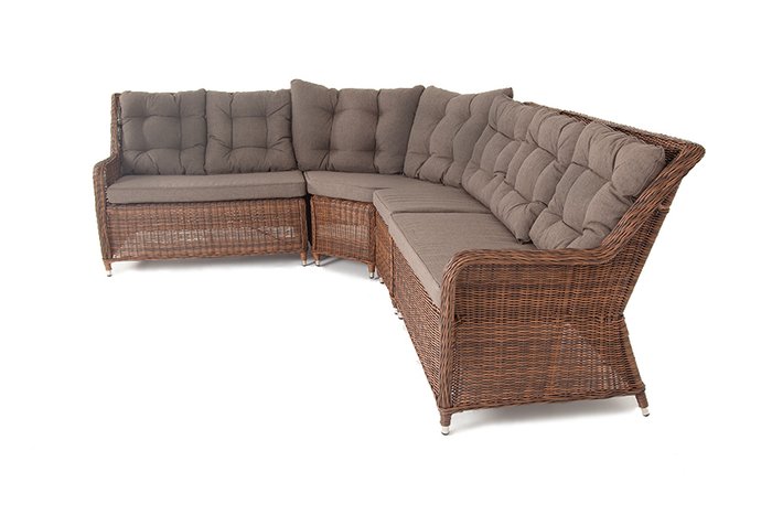 Модульный диван Бергамо коричневого цвета - лучшие Садовые диваны в INMYROOM