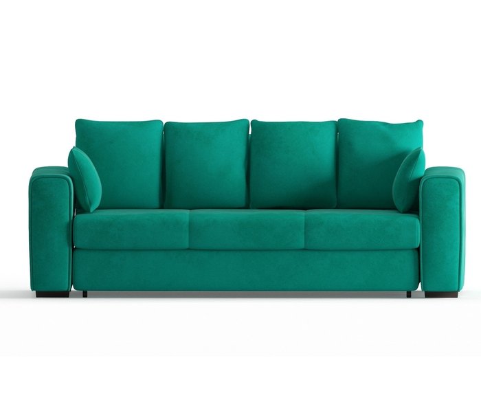 Диван-кровать Рошфор в обивке из велюра бирюзового цвета - купить Прямые диваны по цене 44590.0