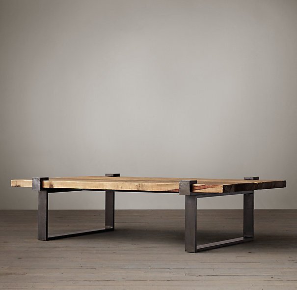Кофейный столик Reclaimed pine and steel clamp - купить Журнальные столики по цене 244530 Кофейный столик Reclaimed pine and steel clamp - купить Журнальные столики по цене 244530