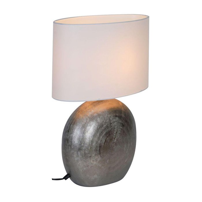 Керамическая настольная лампа с белым абажуром 