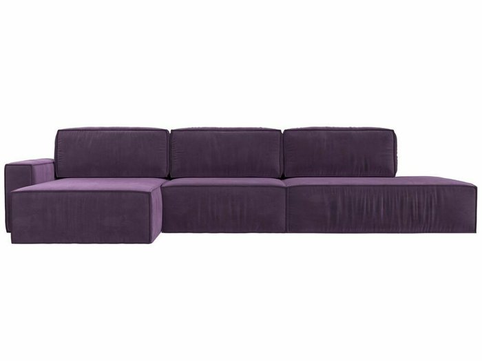 Угловой диван-кровать Прага модерн лонг сиреневого цвета левый угол - купить Угловые диваны по цене 102999.0