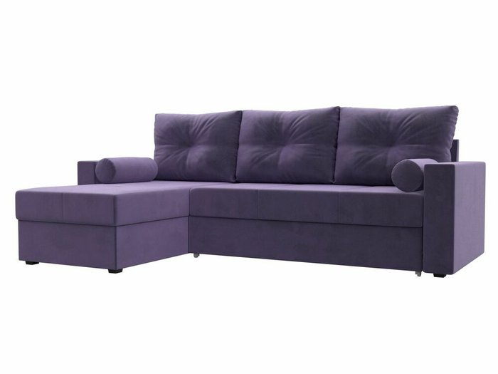 Угловой диван-кровать Верона фиолетового цвета левый угол