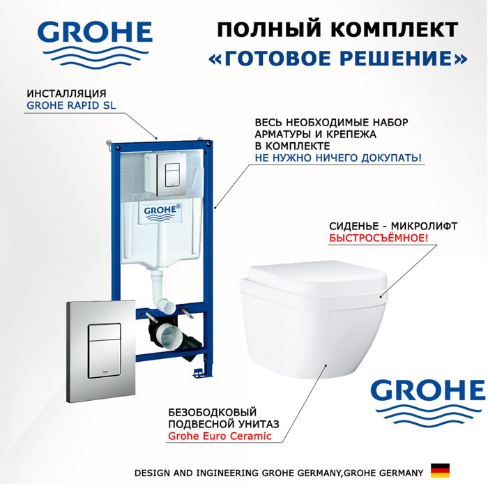 Комплект 3 в 1 инсталляция Rapid SL