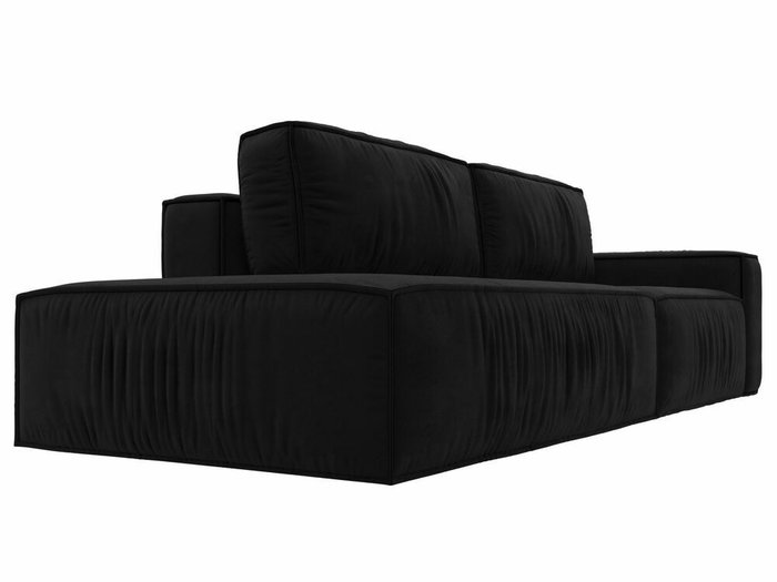 Прямой диван-кровать Прага модерн черного цвета подлокотник справа - лучшие Прямые диваны в INMYROOM