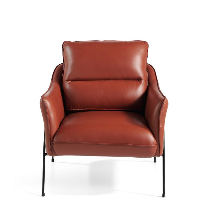 Кресло кожаное  светло-коричневого цвета - купить Интерьерные кресла по цене 192990.0