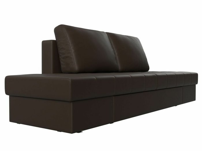 Прямой диван трансформер Сплит темно-коричневого цвета (экокожа) - лучшие Прямые диваны в INMYROOM