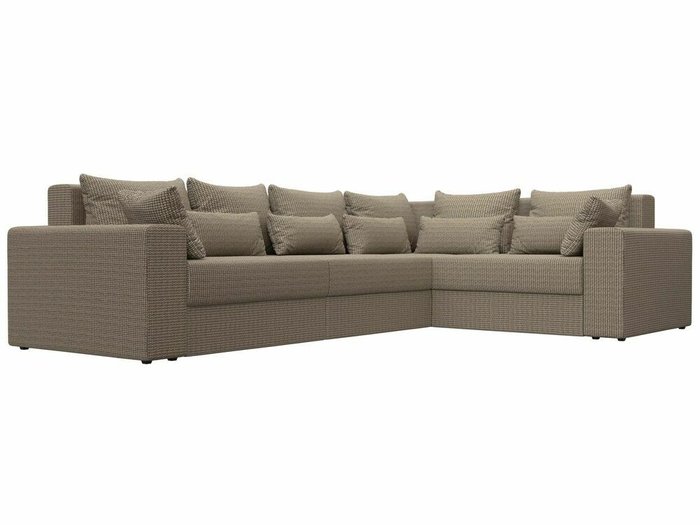 Угловой диван-кровать Майами Long бежево-коричневого цвета правый угол - лучшие Угловые диваны в INMYROOM