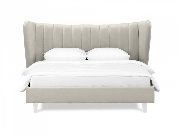 Кровать Queen Agata L 160х200 светло-серого цвета