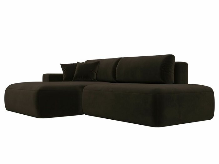 Угловой диван-кровать Лига 036 Модерн темно-коричневого цвета левый угол - лучшие Угловые диваны в INMYROOM