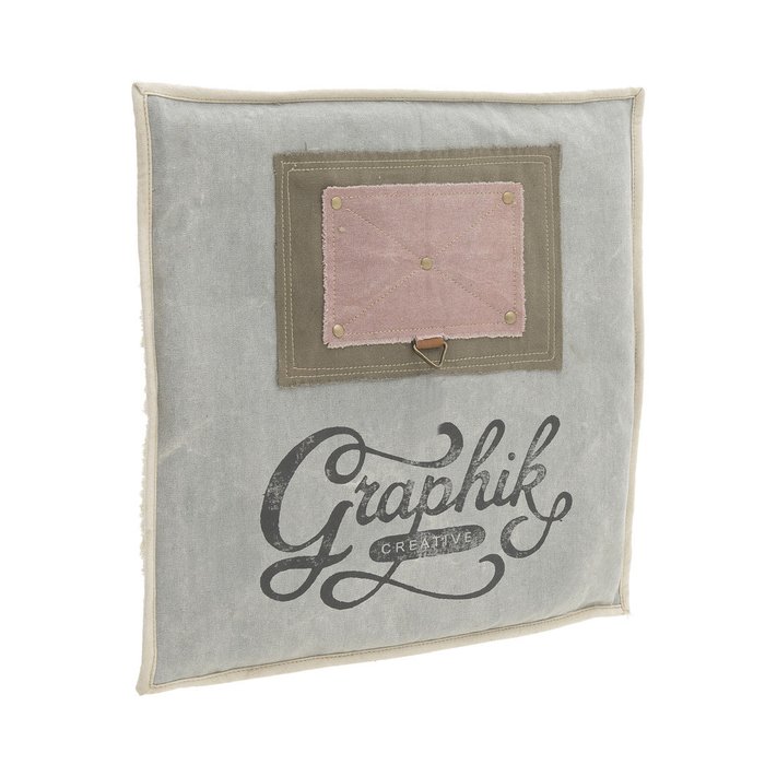 Декоративная подушка серо-розового цвета