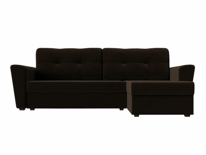 Угловой диван-кровать Амстердам лайт коричневого цвета правый угол - купить Угловые диваны по цене 27999.0