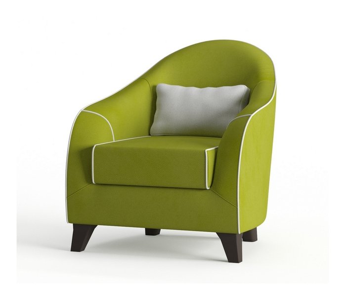 Кресло Бемоль в обивке из велюра зеленого цвета