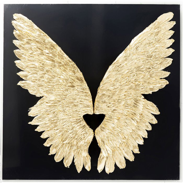 Украшение настенное Wings черно-золотого цвета