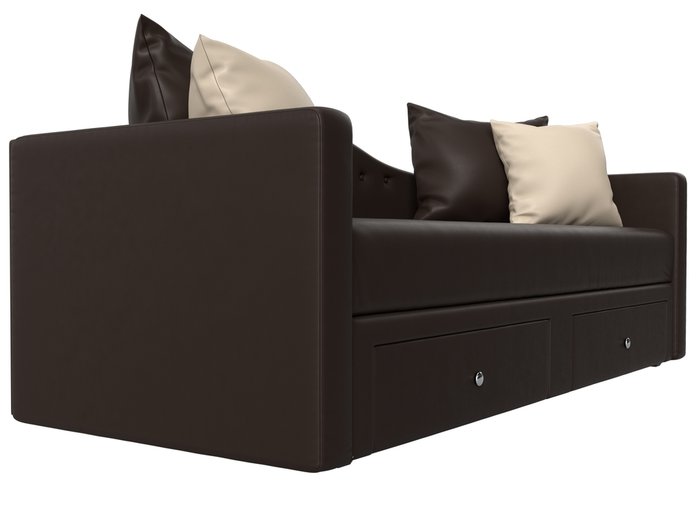 Прямой диван-кровать Дориан коричневого цвета (экокожа) - лучшие Прямые диваны в INMYROOM