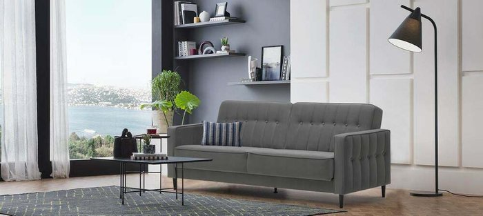 Диван-кровать Клайд серого цвета - купить Прямые диваны по цене 44200.0