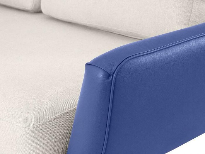 Угловой диван Ispani бело-синего цвета - лучшие Угловые диваны в INMYROOM