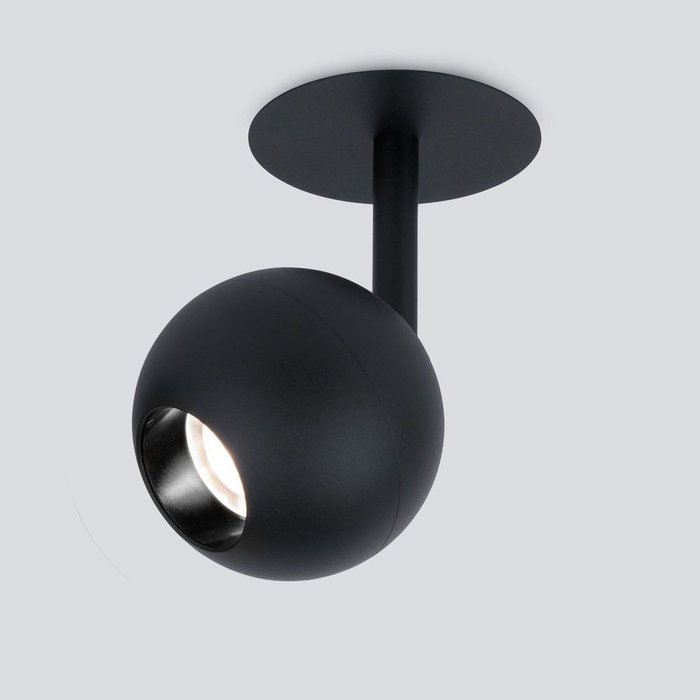 Встраиваемый точечный светодиодный светильник 9925 LED 8W 4200K черный Ball - купить Встраиваемые споты по цене 995.0
