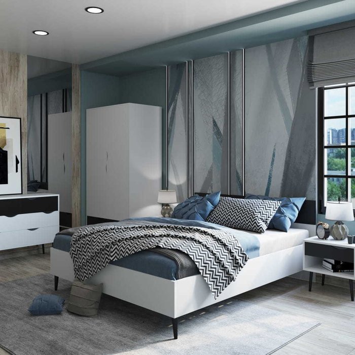 Кровать Oslo 180х200 с черным изголовьем - лучшие Кровати для спальни в INMYROOM