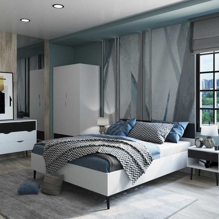 Кровать Oslo 180х200 с черным изголовьем - лучшие Кровати для спальни в INMYROOM Кровать Oslo 180х200 с черным изголовьем - лучшие Кровати для спальни в INMYROOM