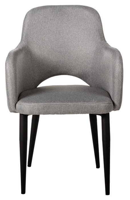 Стул-кресло Ledger светло-серого цвета на черных ножках - купить Обеденные стулья по цене 11680.0