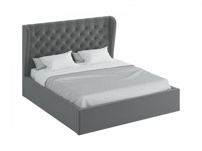 Кровать Jazz серого цвета с подъемным механизмом 200х200