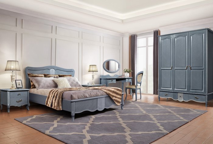 Кровать Katrin 180x200 серого цвета - купить Кровати для спальни по цене 86070.0