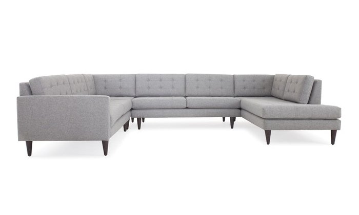 Модульный большой П-образный диван в скандинавском стиле