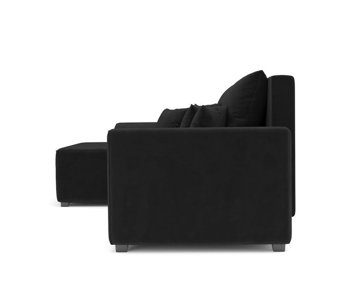 Угловой диван-кровать Каскад черного цвета левый угол - лучшие Угловые диваны в INMYROOM