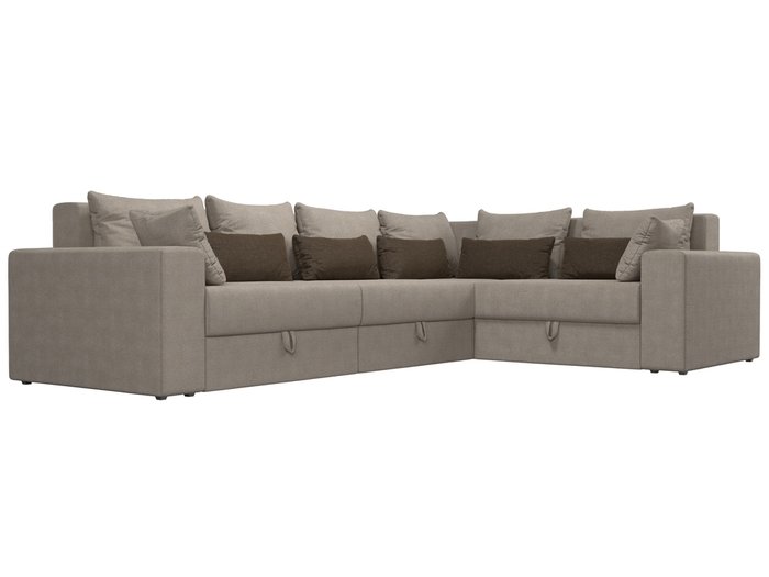 Угловой диван-кровать Мэдисон Long бежево-коричневого цвета - лучшие Угловые диваны в INMYROOM