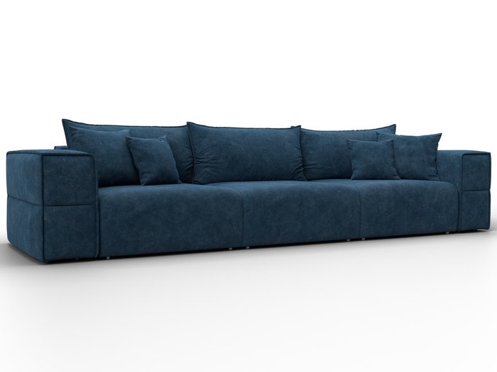 Диван-кровать Лига-058 Лонг синего цвета Диван-кровать Лига-058 Лонг синего цвета