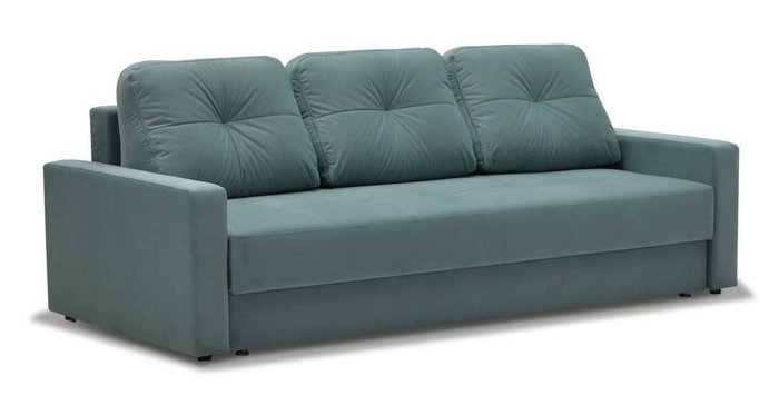Прямой диван-кровать Сити бирюзового цвета