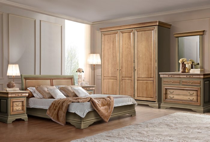 Кровать Оливия 180x200 оливково-коричневого цвета - лучшие Кровати для спальни в INMYROOM