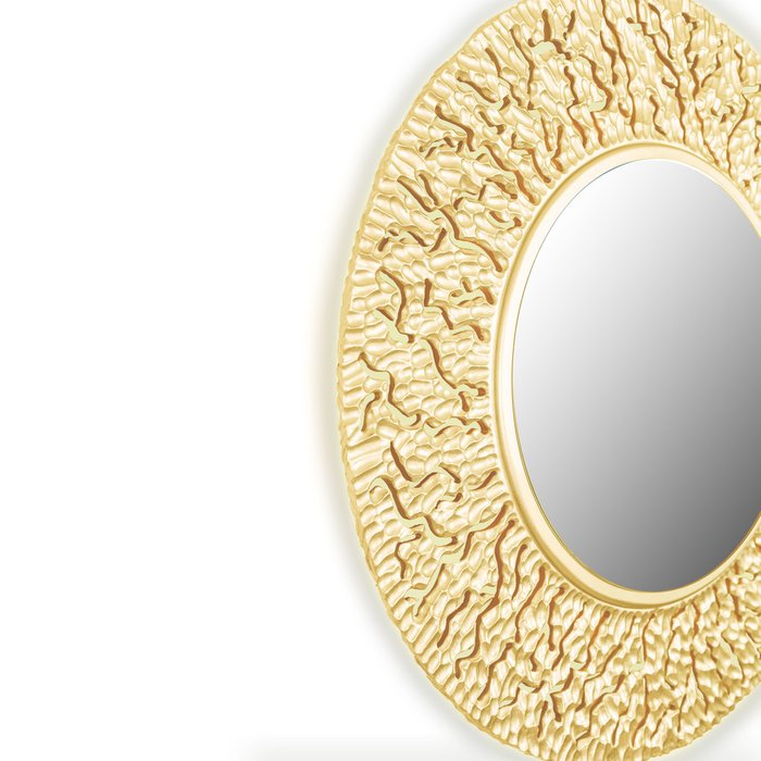 Настенное зеркало CORAL round gold - лучшие Настенные зеркала в INMYROOM