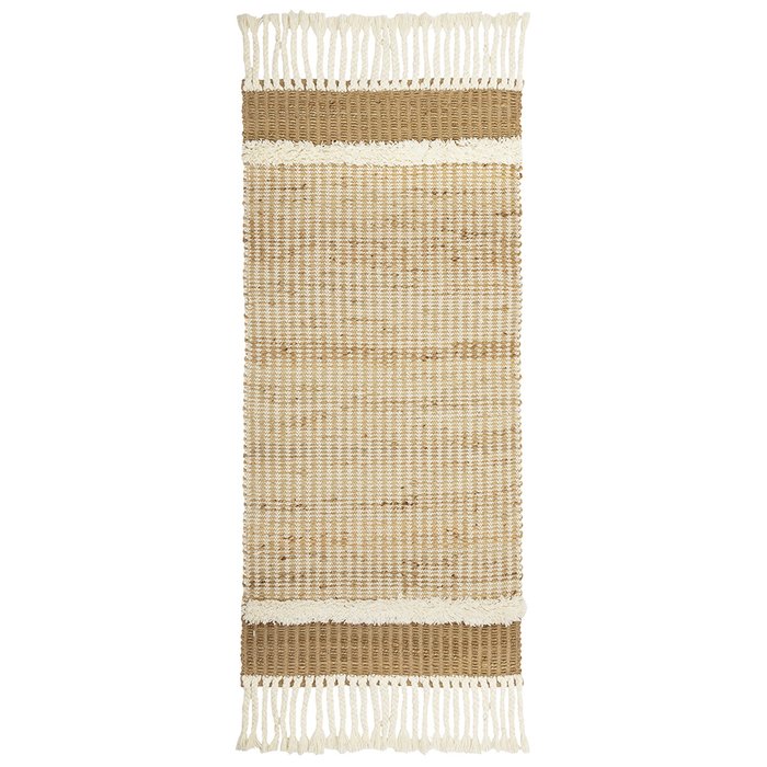 Ковер из джута и шерсти Mumbai из коллекции Ethnic 70x160 бежевого цвета Ковер из джута и шерсти Mumbai из коллекции Ethnic 70x160 бежевого цвета