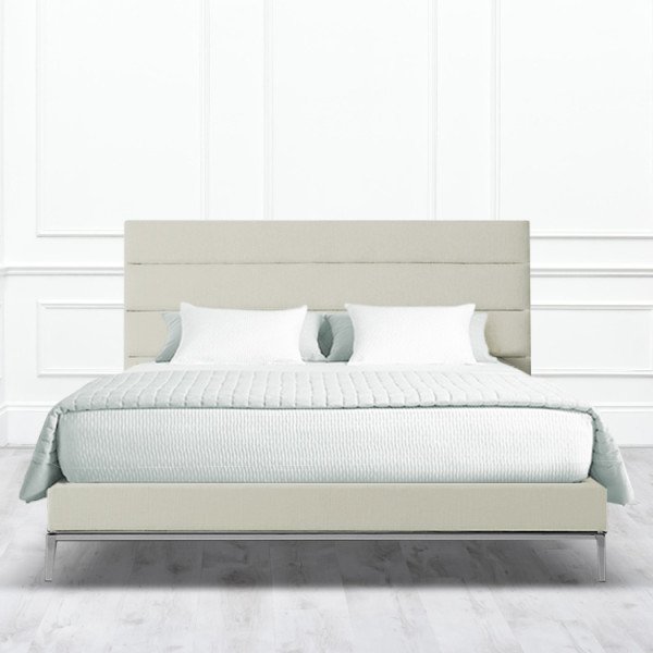 Кровать Letto из массива с обивкой бежевого цвета