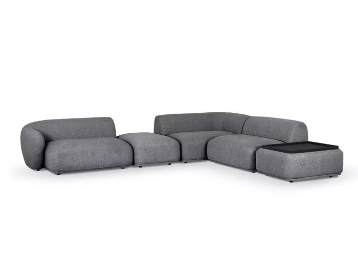 Угловой модульный диван диван Fabro серого цвета