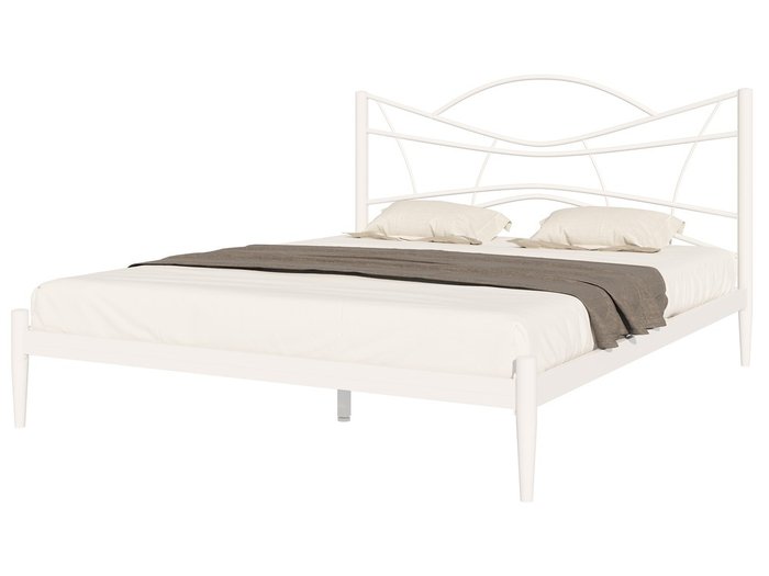 Кровать Нори 140х200 без подъемного механизма белого цвета - купить Кровати для спальни по цене 18615.0
