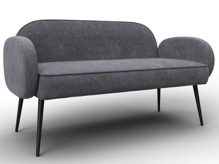 Диван Лига-086 в обивке из велюра темно-серого цвета Диван Лига-086 в обивке из велюра темно-серого цвета