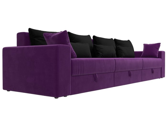 Прямой диван-кровать Мэдисон Long фиолетово-черного цвета - лучшие Прямые диваны в INMYROOM