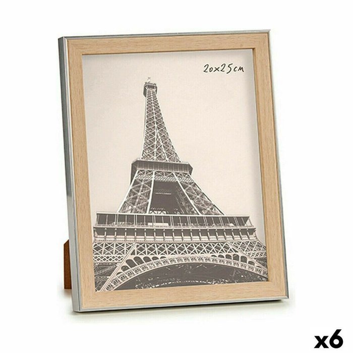 Фоторамка 23 x 27 x 2 cm Серебристый Коричневый Пластик Cтекло (6 штук)