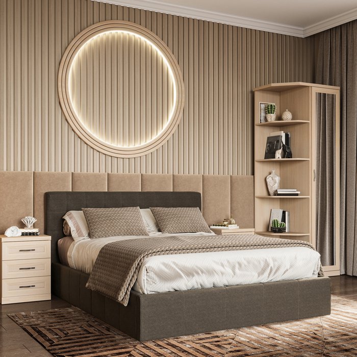 Кровать Инуа 180х200 черного цвета с подъемным механизмом  - лучшие Кровати для спальни в INMYROOM